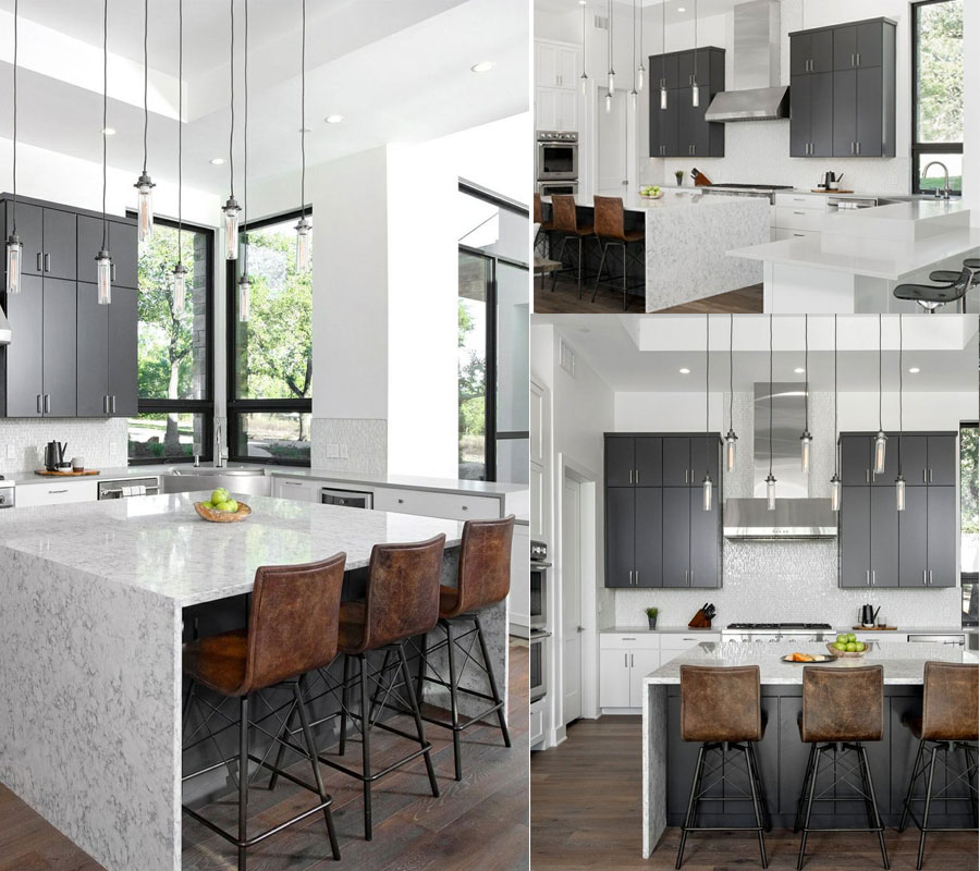 Mặt bàn bếp màu trắng